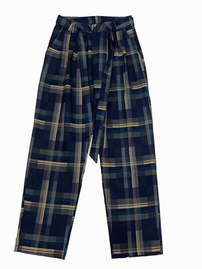 Men's Plus Size Plaid Pattern Relaxed Fit Pants