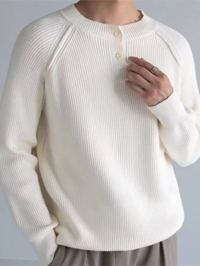 Men's Plus Size Ribbed Raglan Sleeve Knit Top