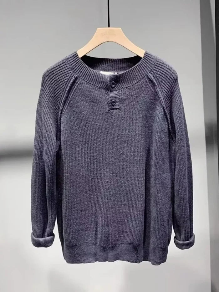 Men's Plus Size Ribbed Raglan Sleeve Knit Top