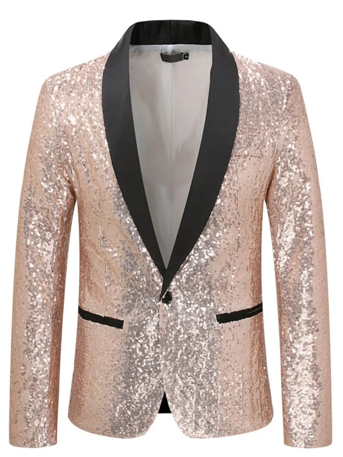 Men's Sequin Long Sleeve Blazer