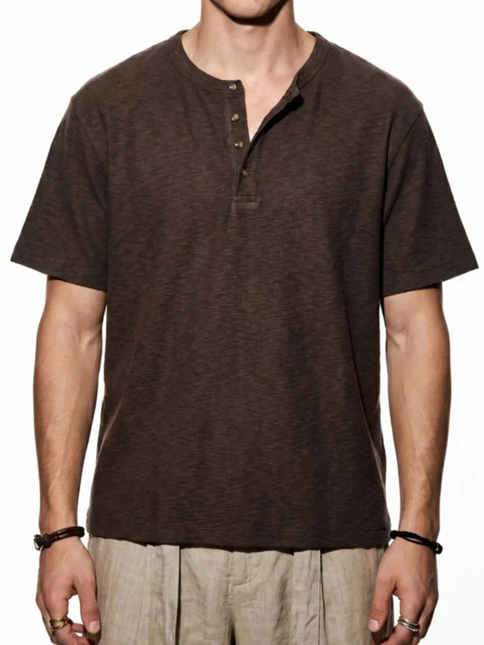Men's Short Sleeve Henley T-Shirt