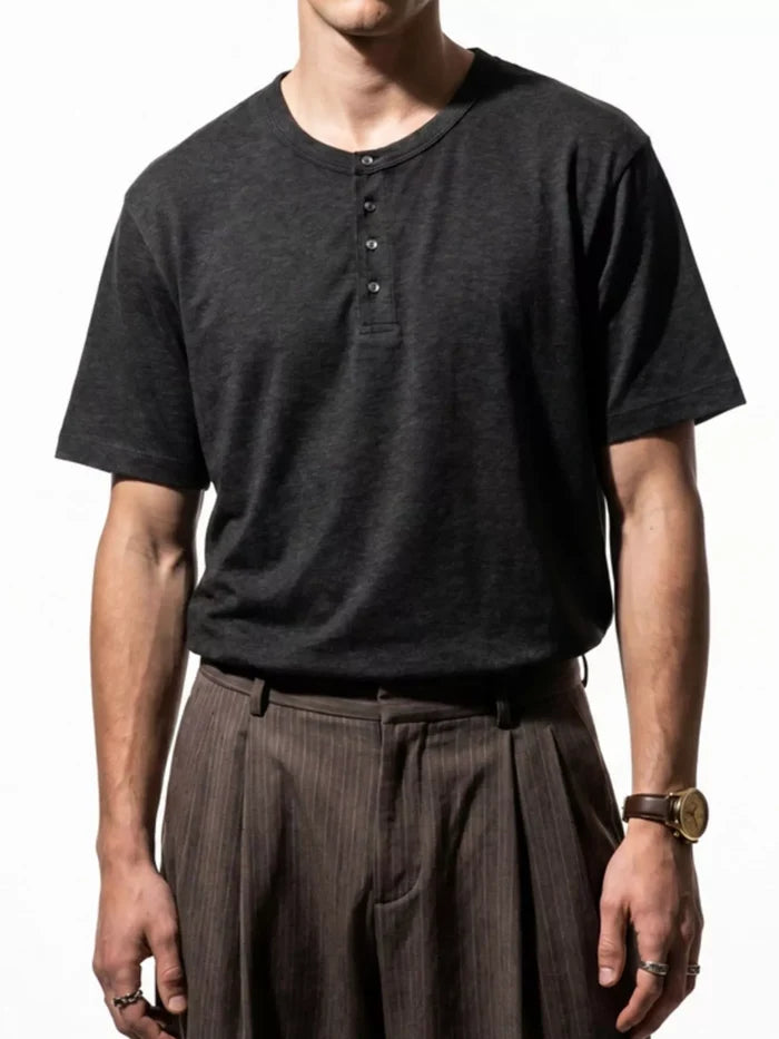 Men's Short Sleeve Henley T-Shirt