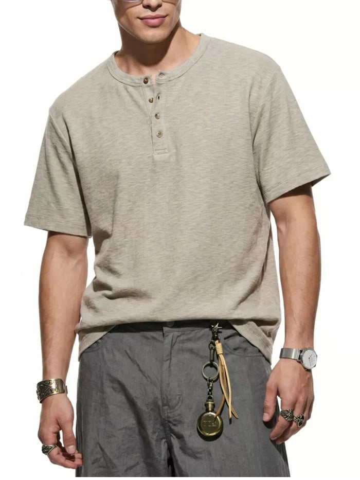 Men's Short Sleeve Henley T-Shirt