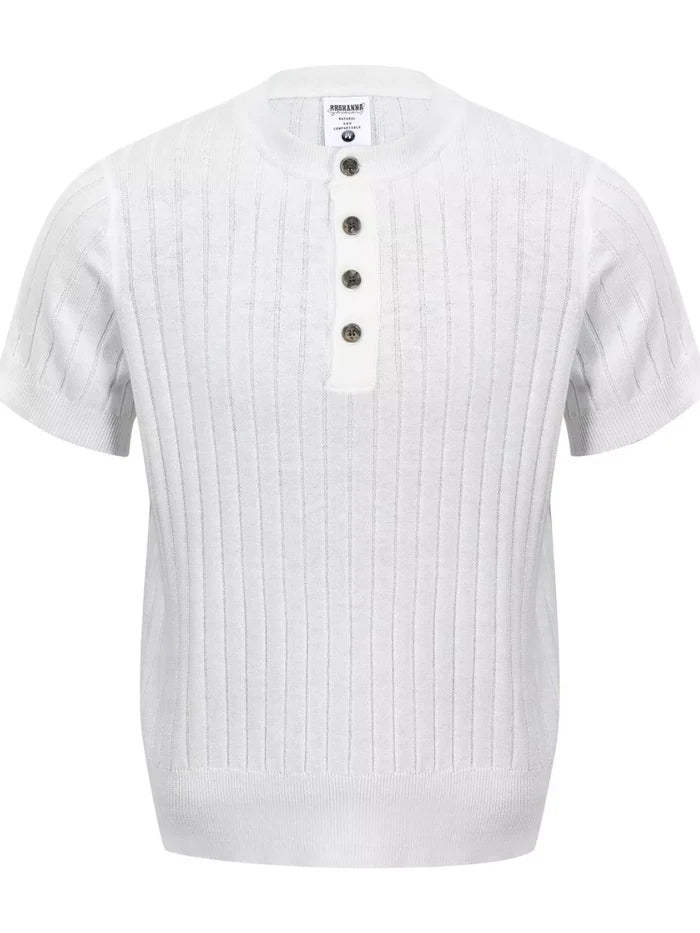 Men's Short Sleeve Ribbed Knit Top