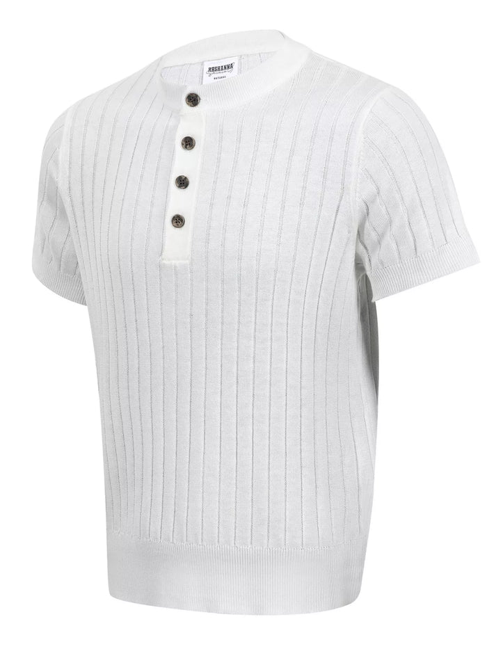 Men's Short Sleeve Ribbed Knit Top