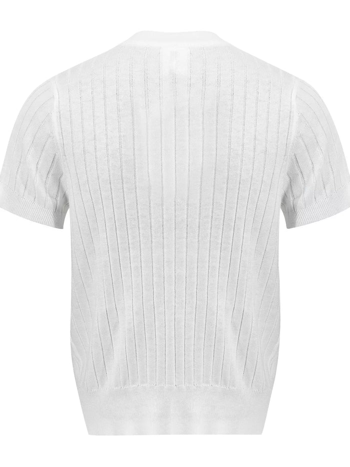 Men's Short Sleeve Ribbed Knit Top