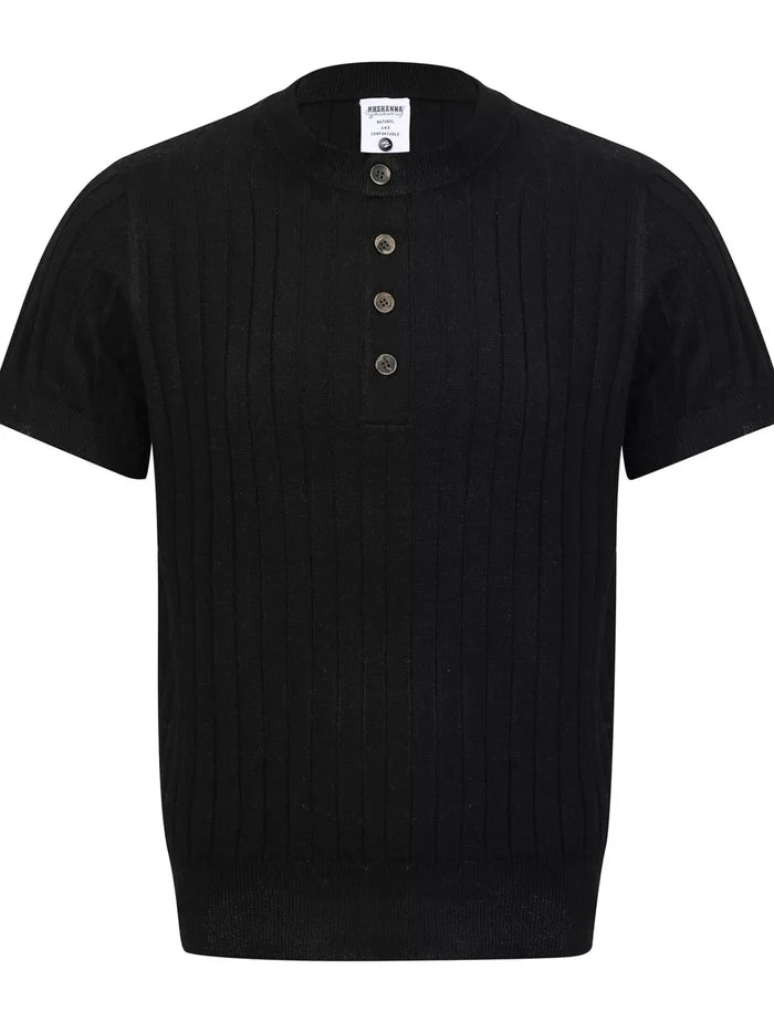 Men's Short Sleeve Ribbed Knit Top
