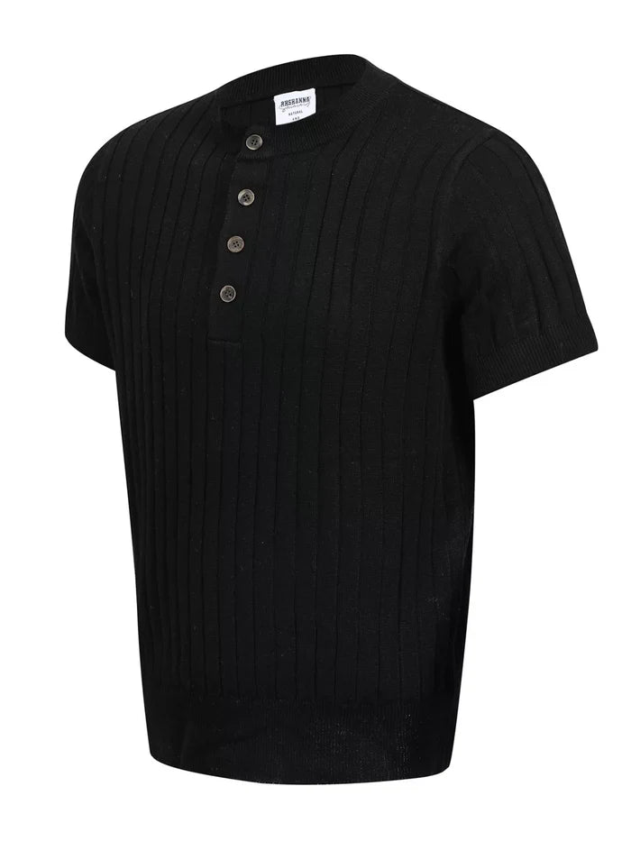 Men's Short Sleeve Ribbed Knit Top