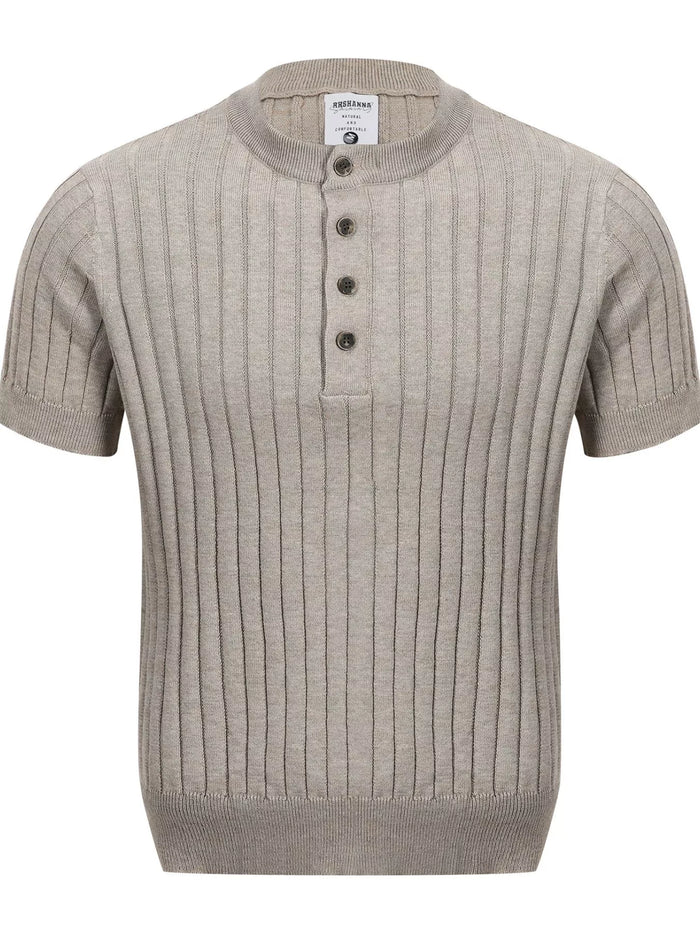 Men's Short Sleeve Ribbed Knit Top