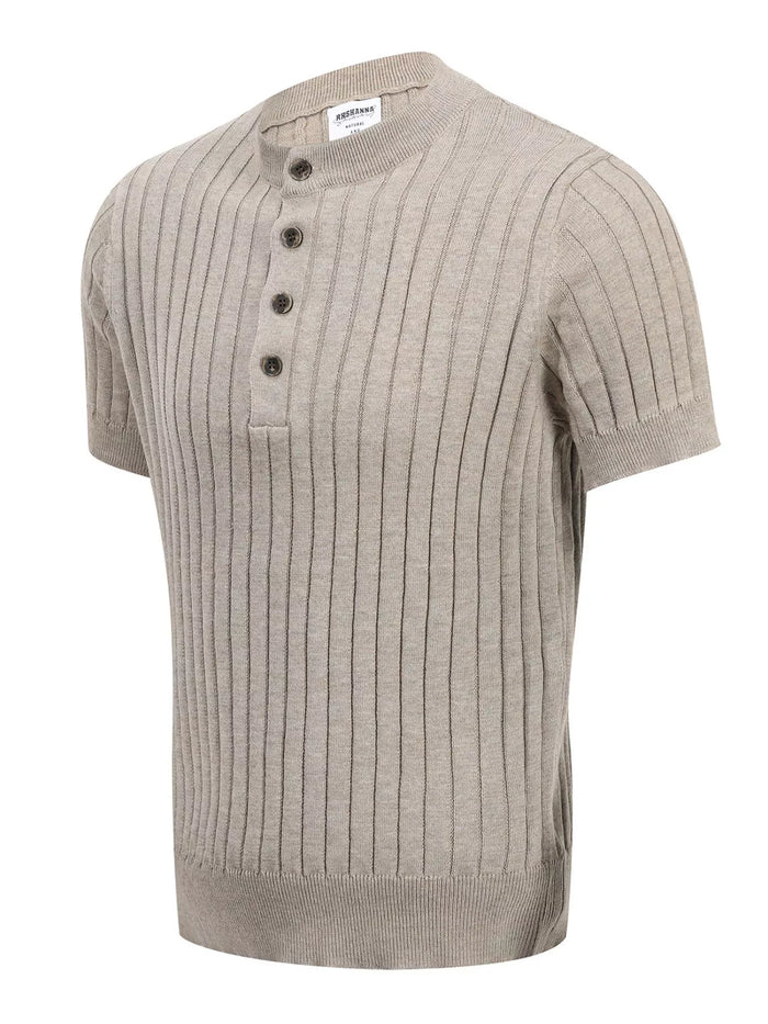 Men's Short Sleeve Ribbed Knit Top
