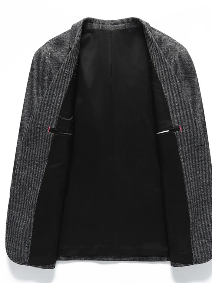 Men's Single-Breasted Tweed Blazer