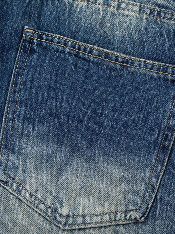 Men's Washed Denim Bermuda Shorts