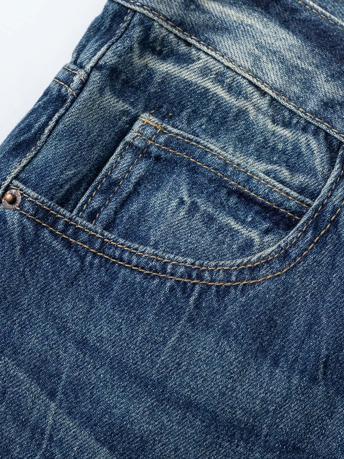 Men's Washed Denim Bermuda Shorts