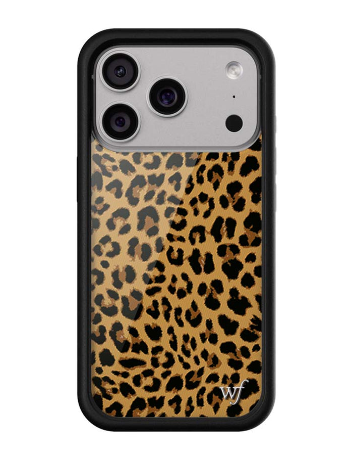 Wildflower iPhone case 17 Pro Meow Leopard Black Tan