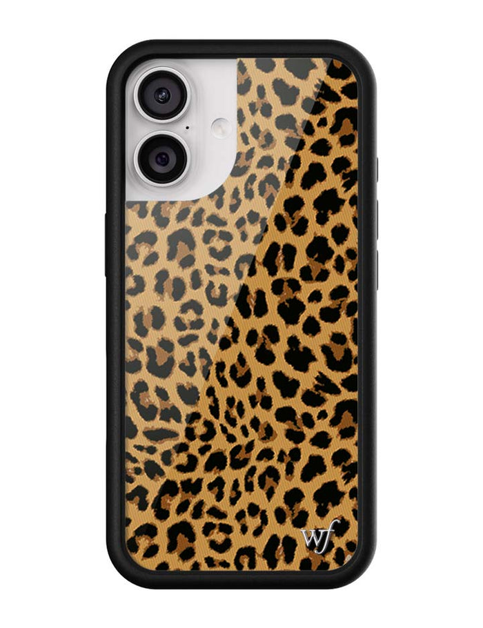 Wildflower iPhone case 17 Meow Leopard Black Tan