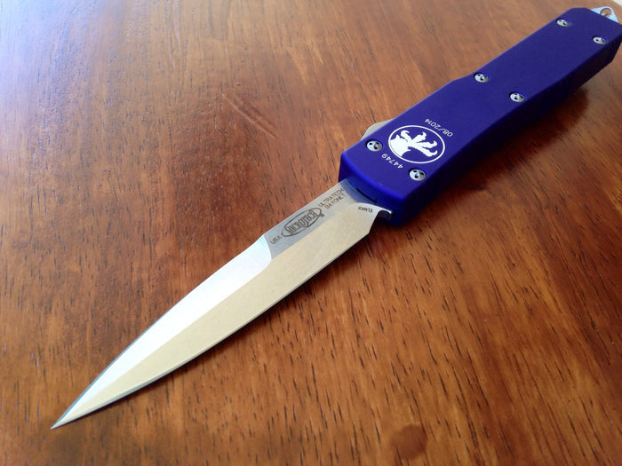 Microtech Ultratech Bayonet OTF Purple (3.4" Stonewash) 120-10PU - GearBarrel.com