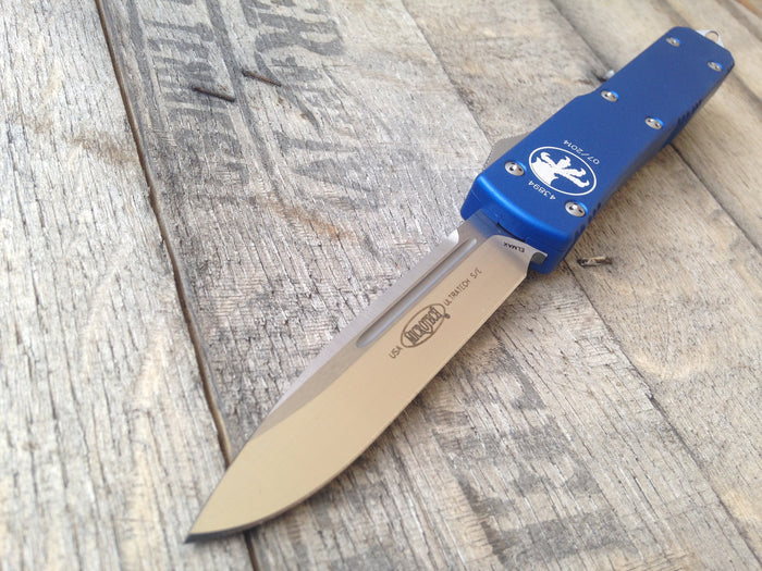 Microtech Ultratech D/A SE OTF (Satin Plain) 121-4 BL (Blue) - GearBarrel.com