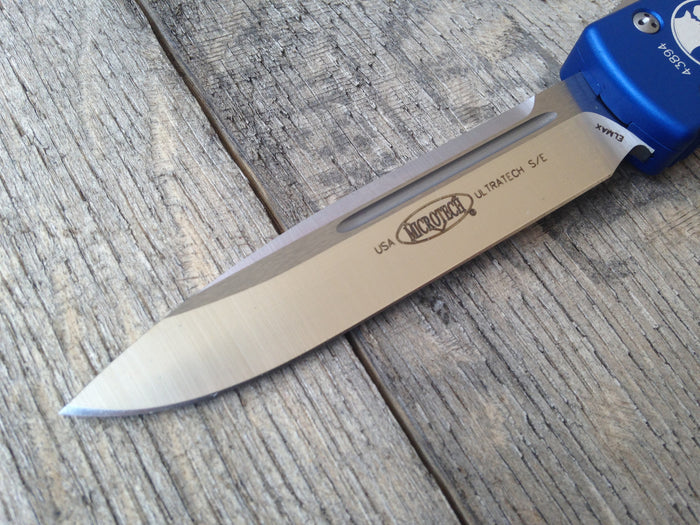 Microtech Ultratech D/A SE OTF (Satin Plain) 121-4 BL (Blue) - GearBarrel.com