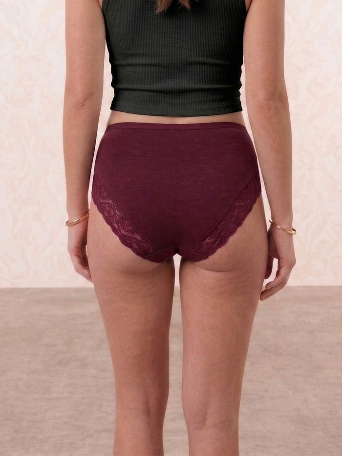 Mid-Hipster Panty with Lace Trim (Pack of 3)
