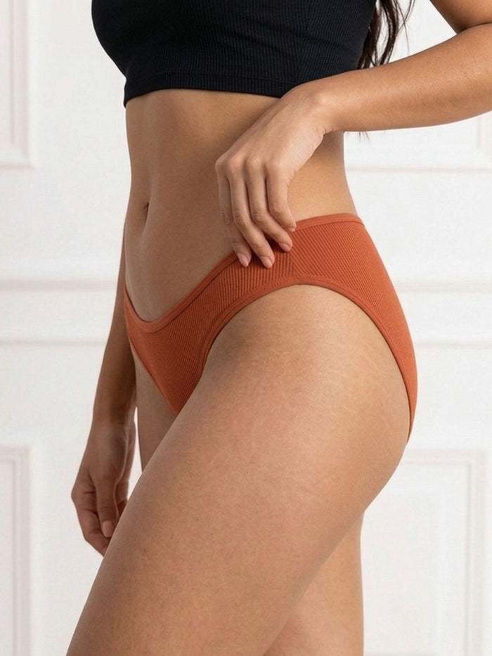 Mid-Waist Bikini Panty-Pack of 3