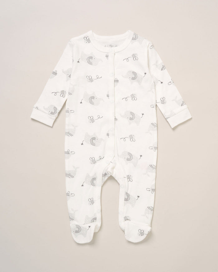 Monochrome Elephant 5 Piece Layette Set Set Rock a Bye Baby
