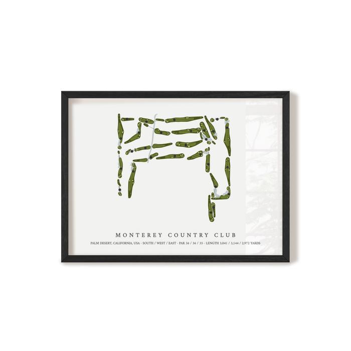 Monterey Country Club | Golf Course Map | Black Frame