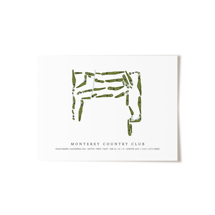 Monterey Country Club | Golf Course Map | Unframed