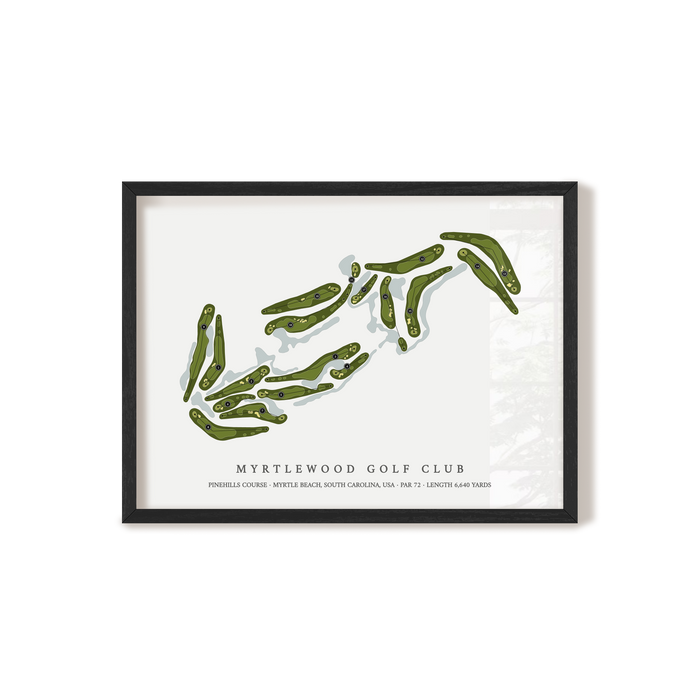 Myrtlewood Golf Club - Pinehills Course | Golf Course Map | Black+Frame