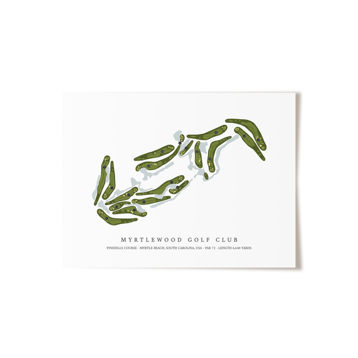 Myrtlewood Golf Club - Pinehills Course | Golf Course Map | Unframed