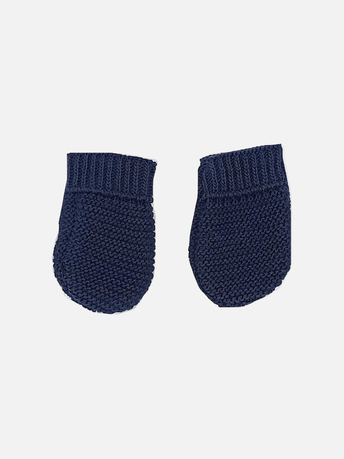 Navy Knitted Gloves/Mittens Mittens La Manufacture de Layette