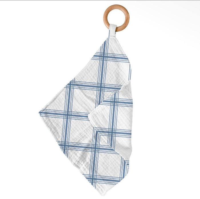 New Castle Classics Blue Baffalo Check Plaid Teether