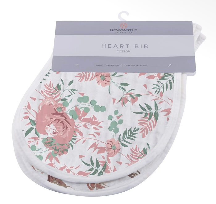 New Castle Classics Desert Rose & Wild Horse Cotton Heart Bibs 2pk