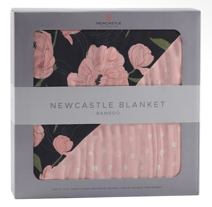 New Castle Classics Peonies and Pearl Polka Dot Blanket