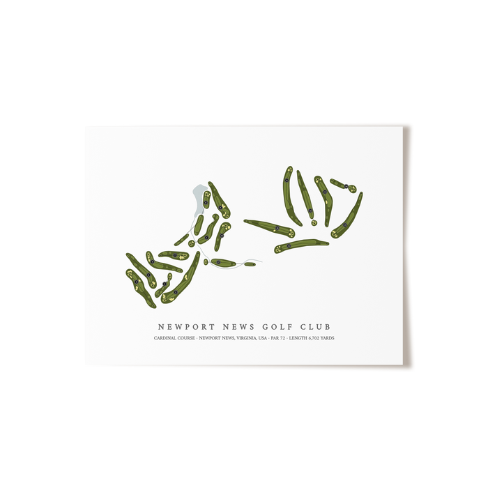 Newport News Golf Club - Cardinal Course | Golf Course Map | Unframed