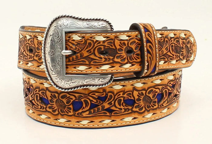 Nocona Western Blue Floral - Mens Belt - Hatcountry