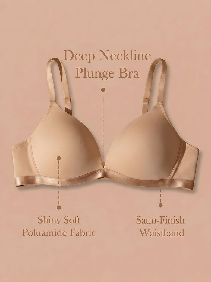 Non-Wired Seamless Finish Plunge Bra