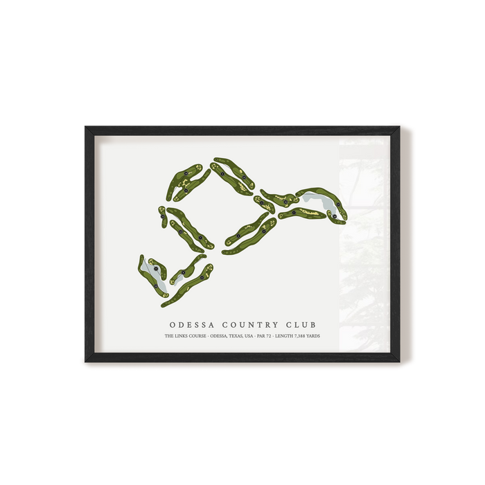 Odessa Country Club - The Links Course | Golf Course Map | Black Frame