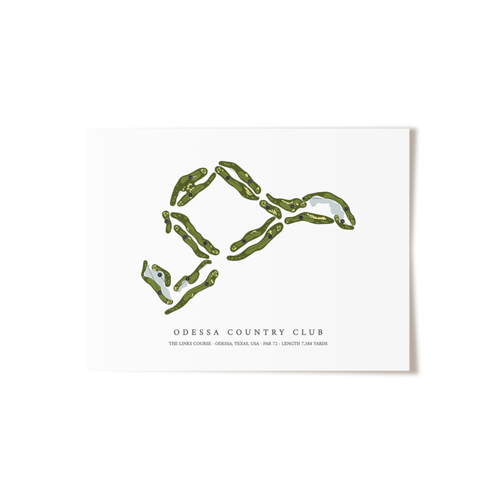 Odessa Country Club - The Links Course | Golf Course Map | Unframed