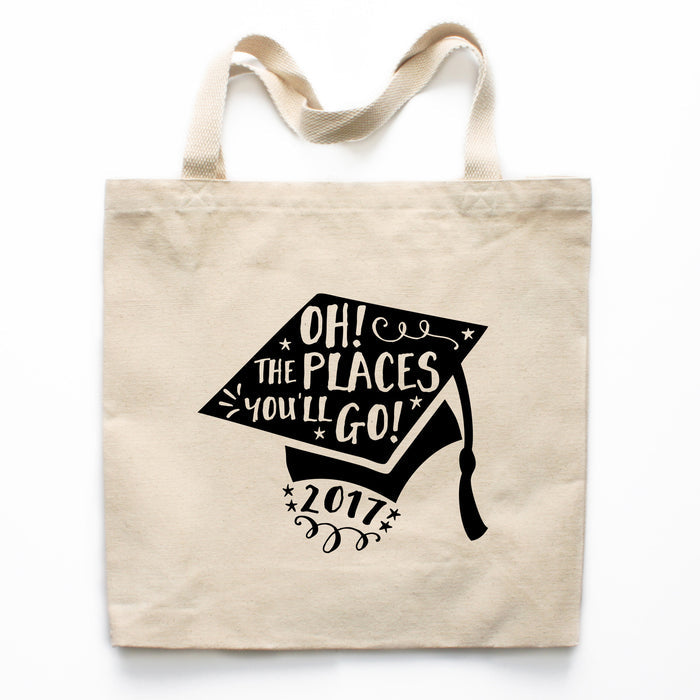 Oh The Places You'll Go Graduation Canvas Tote Bag