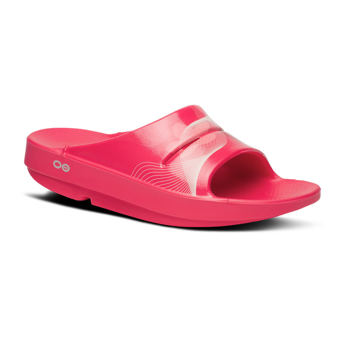 OOFOS Women's OOahh Slide - Neon Berry Breeze