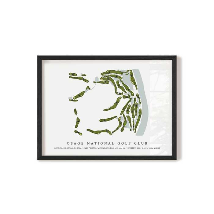 Osage National Golf Club | Golf Course Map | Black Frame