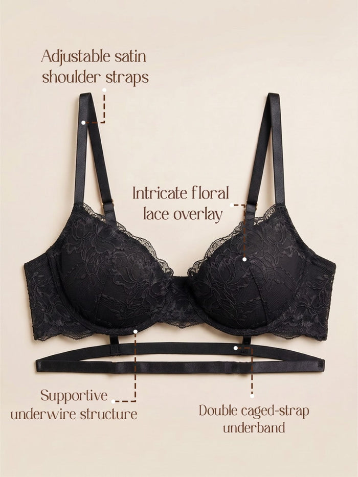 Padded Underwired Lace Bra