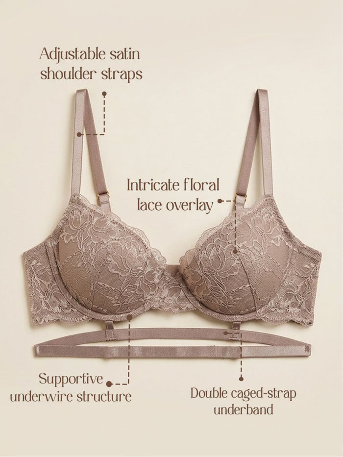 Padded Underwired Lace Bra