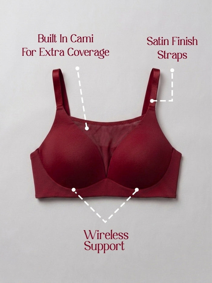 Padded Wirefree Bra With Inbuilt Powermesh Cami