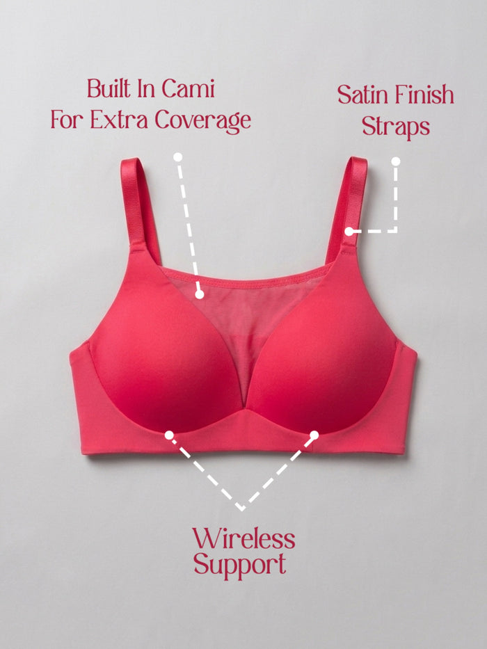 Padded Wirefree Bra With Inbuilt Powermesh Cami