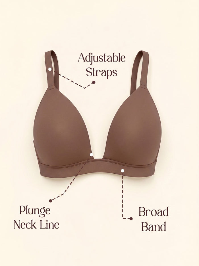 Padded Wirefree Demi Coverage Plunge Bra