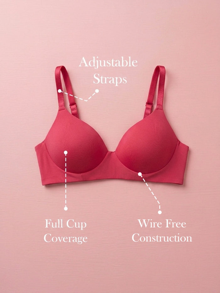Padded Wirefree Full Cup T-Shirt Bra In Rose Pink