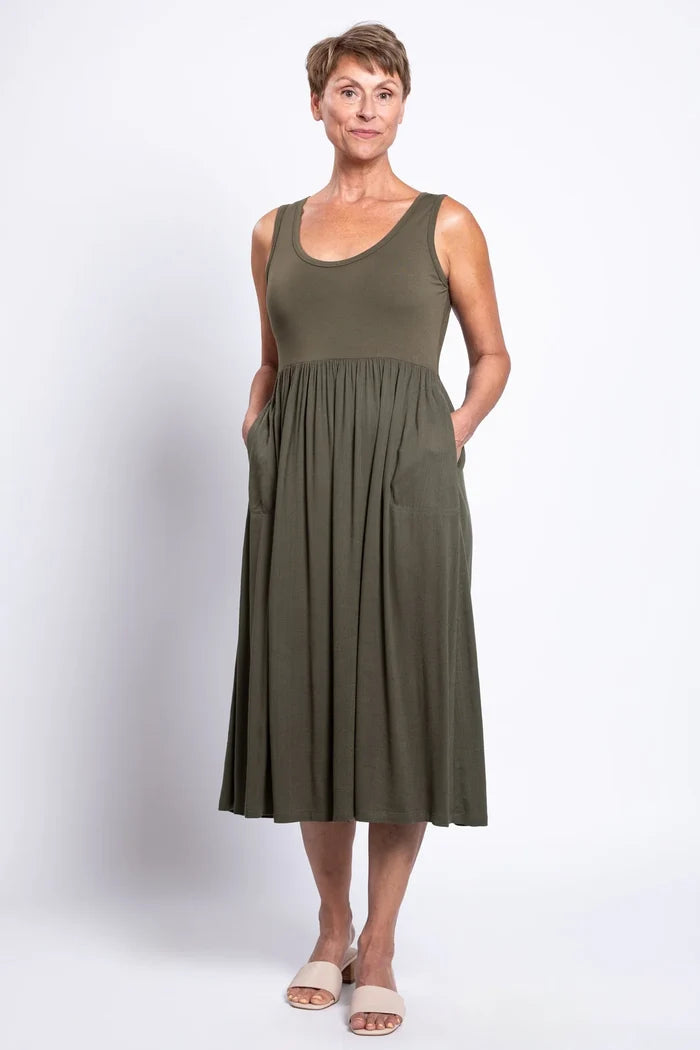 Paloma Dress In Khaki Green