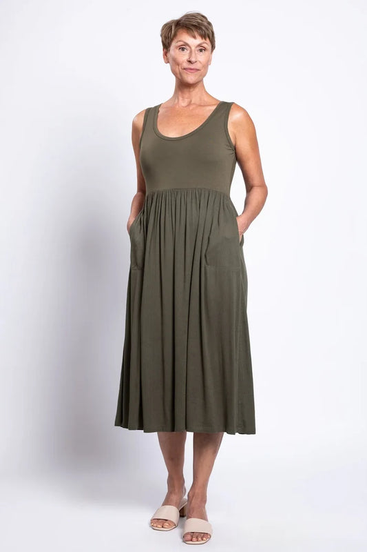 Paloma Dress In Khaki Green