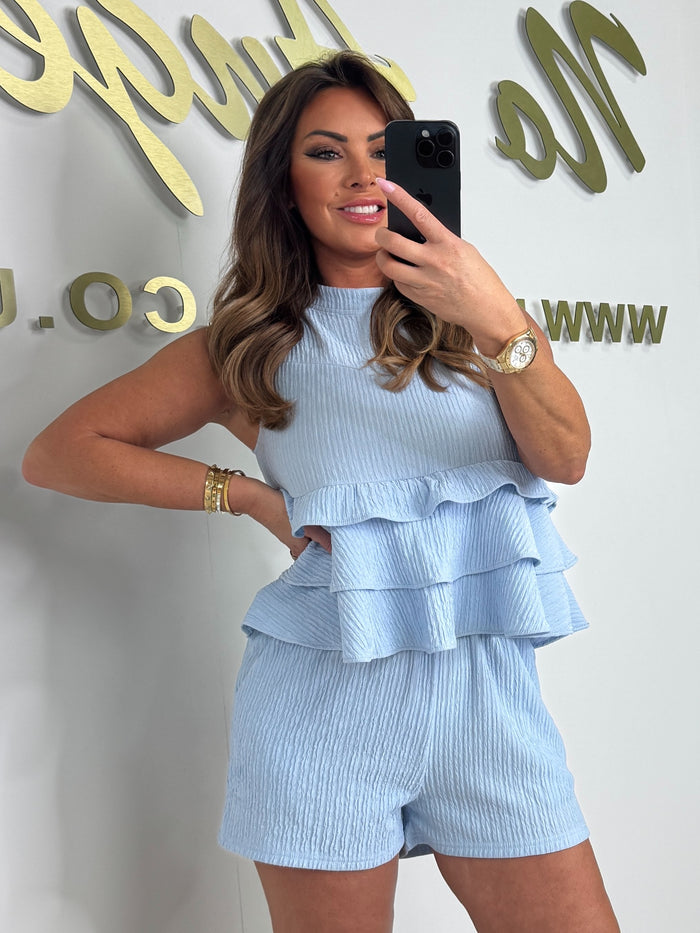 Peplum Frill Top Shorts Co-ord (4 Colours)